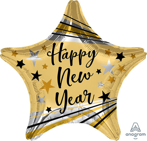 Picture of HAPPY NEW YEAR BURSTS & STARS FOIL BALLOON